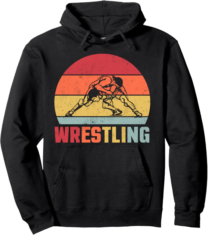Retro Luchador Wrestling Fan Pullover Hoodie
