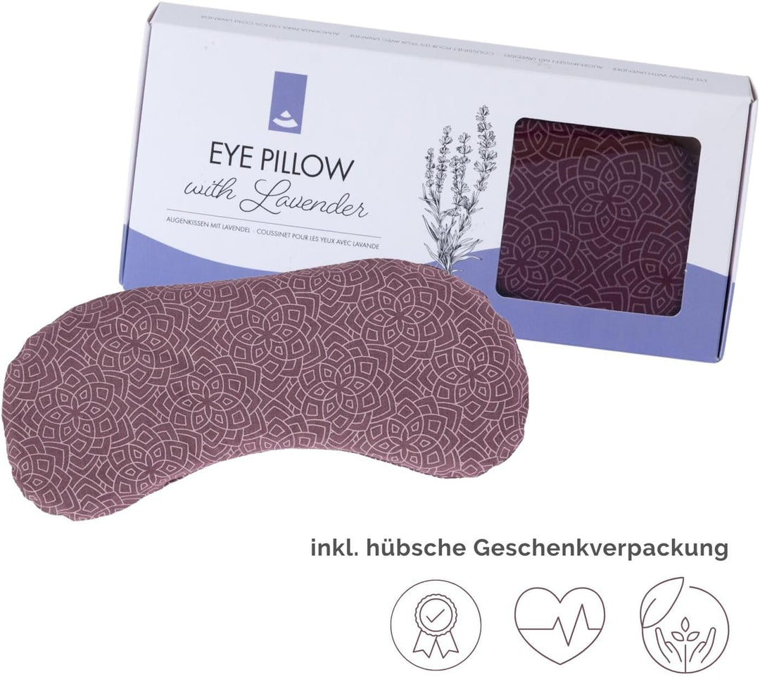 Bodhi Weiches Augenkissen aus Baumwolle | Füllung aus Bio-Leinsamen & Bio-Lavendel | Vegan | Warm un