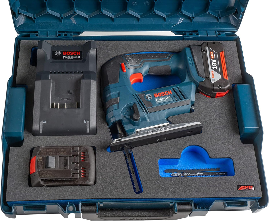 𝖠𝖯𝖳𝖤𝖷 Schaumeinlage passend für Bosch Professional Akku-Stichsäge GST 18V-Li B für Bosch L-Boxx