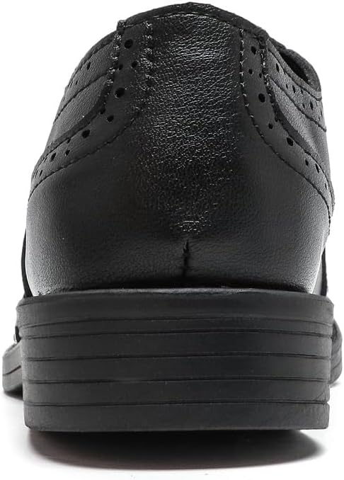 PPXID Jungen Schnürhalbschuhe Schule Oxfords Uniform Hochzeit Anzugschuhe 29 EU Schwarz, 29 EU Schwa