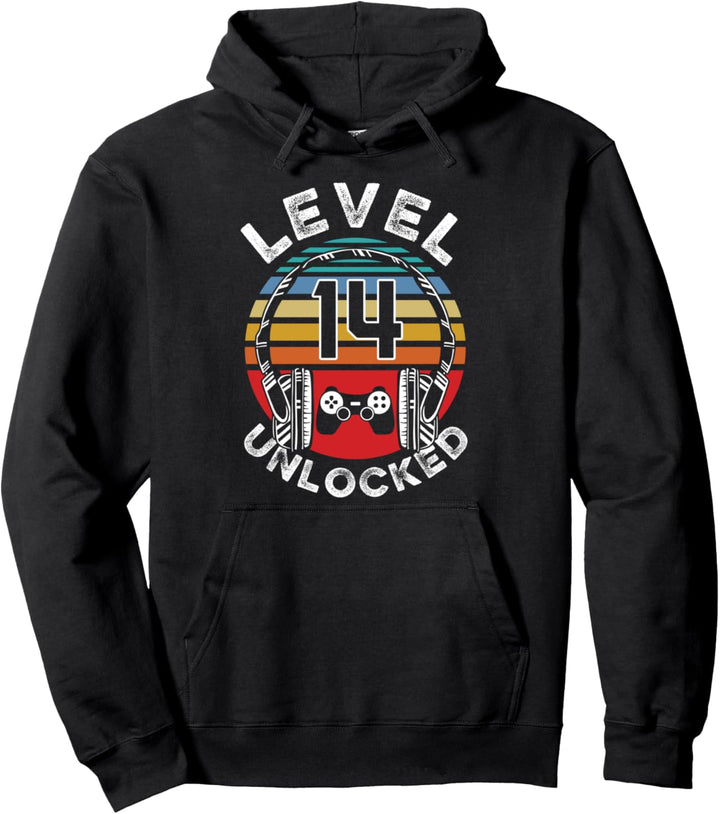 Level 14 Jahre Geburtstagsshirt Junge Gamer 14. Geburtstag Pullover Hoodie