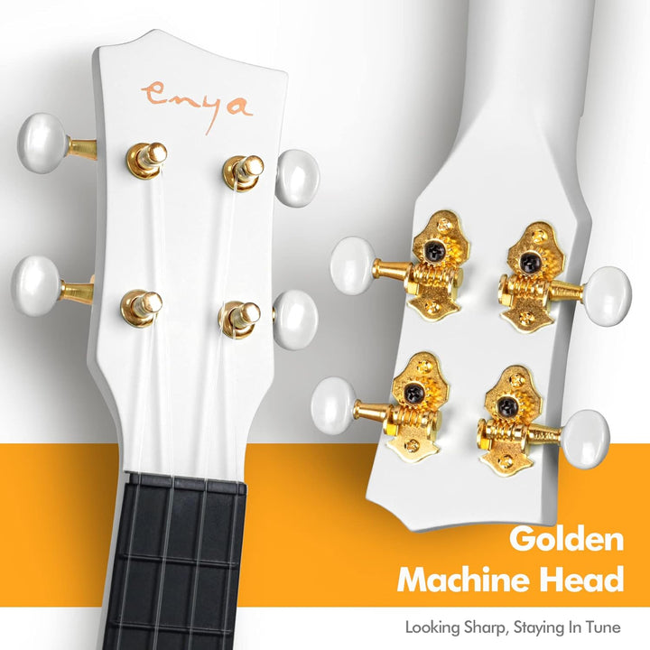 Enya Ukulele Sopran 21 Zoll Set - NOVA U Mini Weisse Ukulele Akustik für Anfänger Erwachsene Kinder