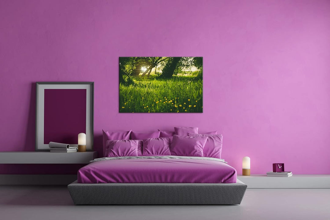 deyoli zauberhafte Butterblumen auf einer Wiese Format: 80x60 als Leinwand, Motiv fertig gerahmt auf