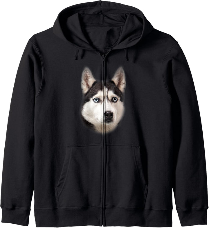 Sibirischer Husky Gesicht Kapuzenjacke