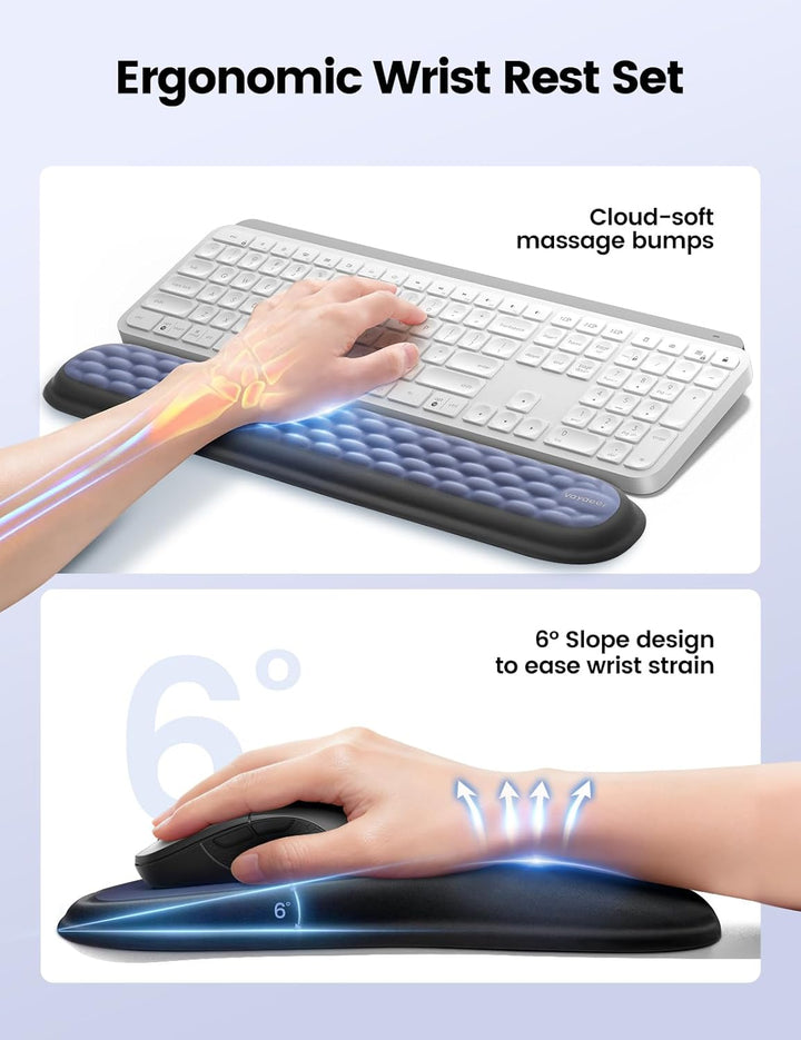 meatanty Ergonomisches Mauspad mit Gelkissen [Schmerzlinderung] [Gesunde Haltung] [Memory-Schaum] [H