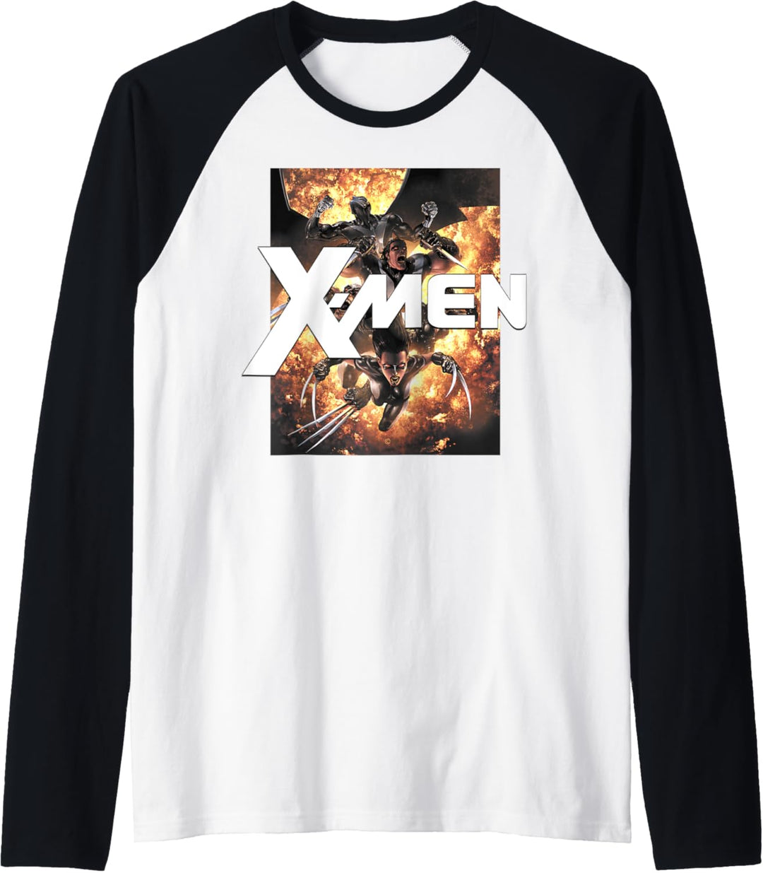 Marvel X-Men Wolverine &amp; Darkhawk Explosion Raglan