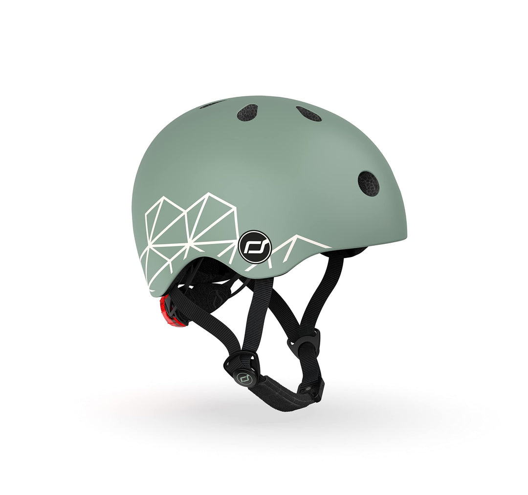 Scoot and Ride Helm XS Groen met Lijntjes
