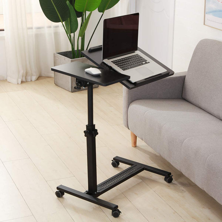 QQ-8A Rolling Laptop-Tischwagen schwarz, Schwarz