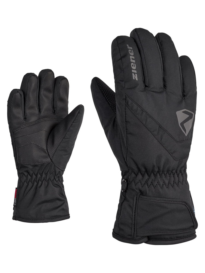 Ziener Kinder Loriko Ski-Handschuhe/Wintersport | wasserdicht, atmungsaktiv 3 Schwarz, 3 Schwarz