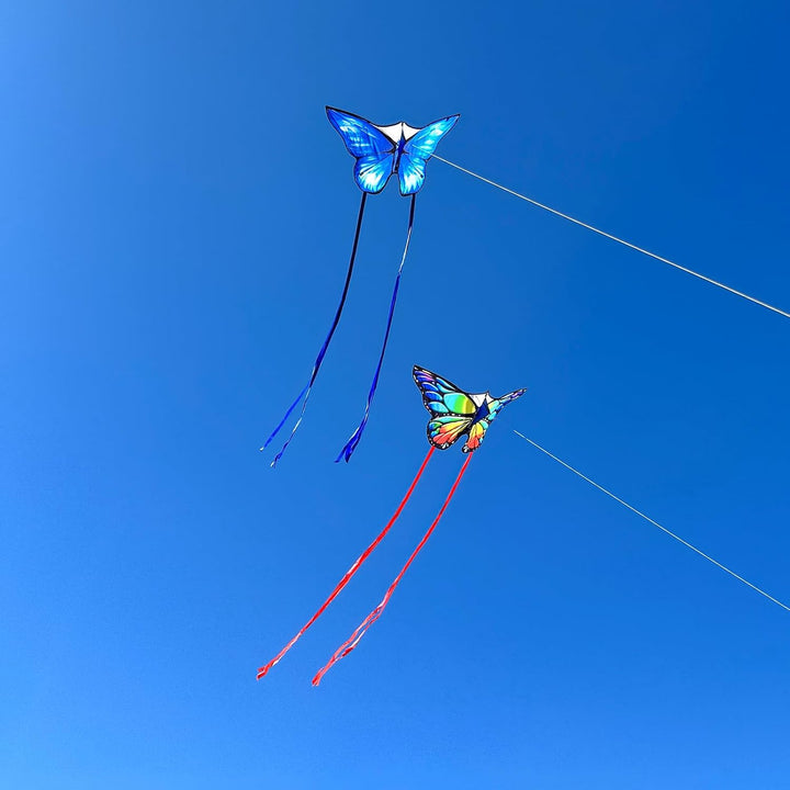 Simxkai Drachen für Kinder und Erwachsene, einfach zu fliegen, grosser Drachen für Anfänger 2 Blauer