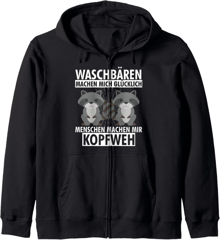 Waschbären Machen Mich Glücklich Kapuzenjacke