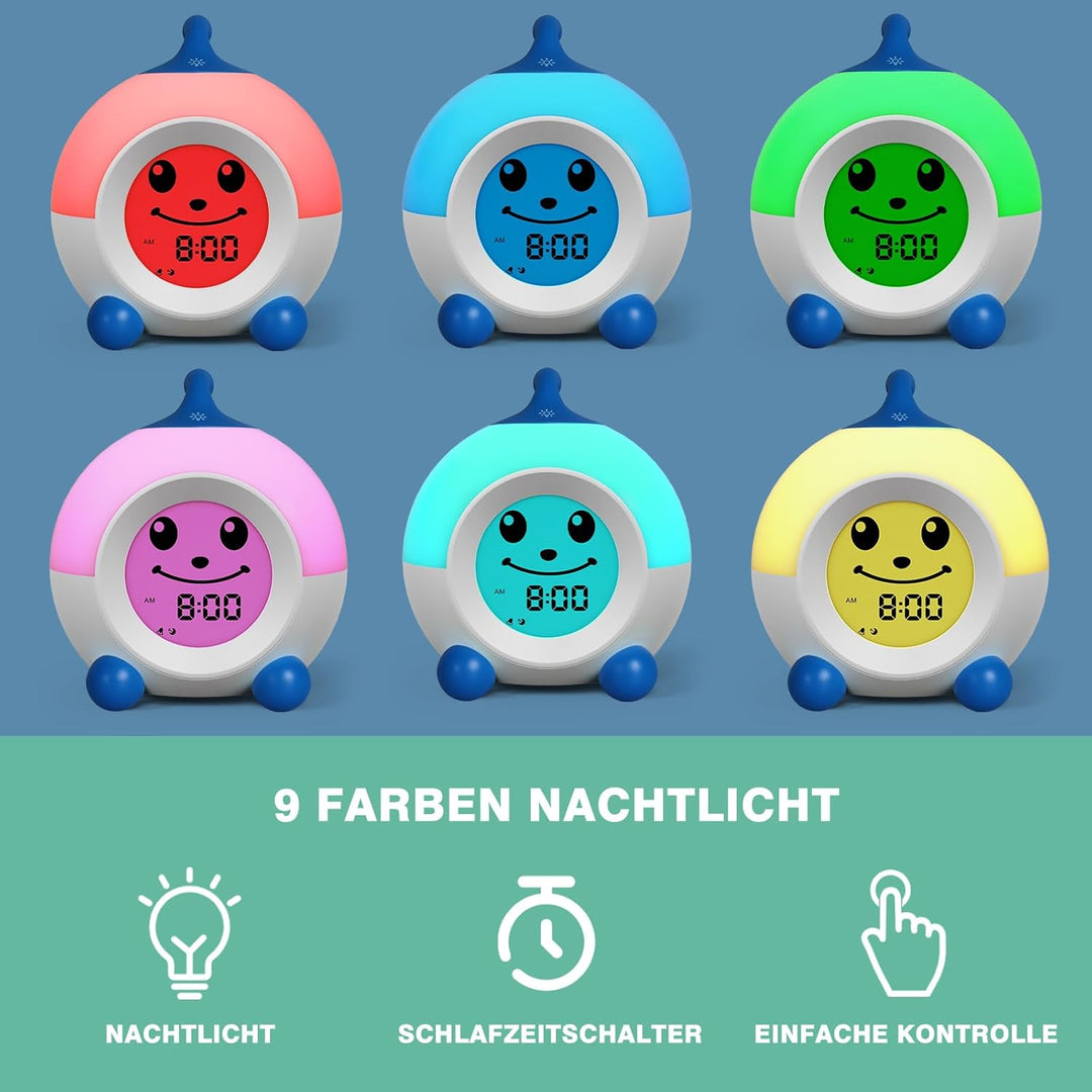 I·CODE Kinder Wecker, Lichtwecker Kinder Mit Abschaltautomatik &amp;Wake Up Light, Schlaftrainer Kinder