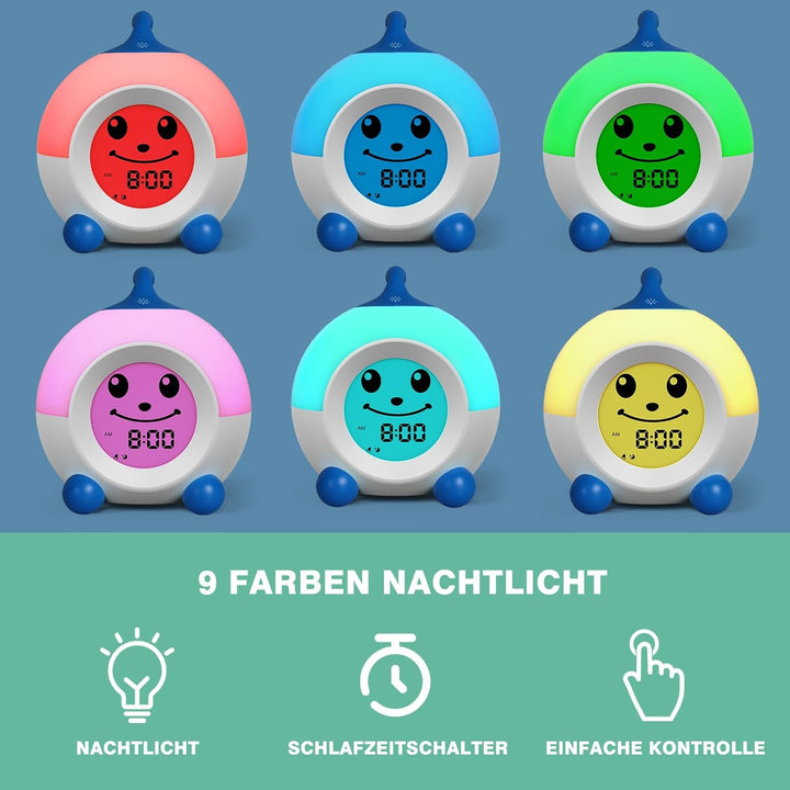 I·CODE Kinder Wecker, Lichtwecker Kinder Mit Abschaltautomatik &amp;Wake Up Light, Schlaftrainer Kinder