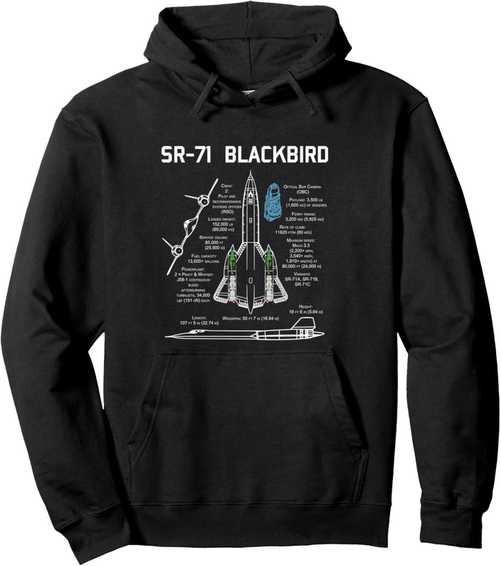 SR-71 Blackbird Specs T Shirt T-Shirt Pullover Hoodie