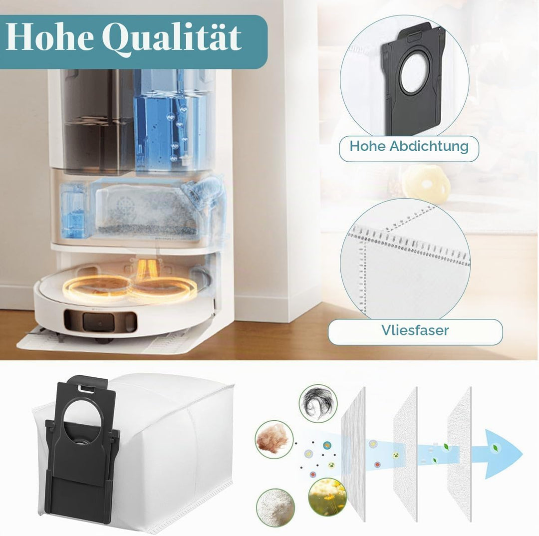 SpeHiate 10 Stück Staubbeutel für Dreame L10s Pro Ultra Heat/ X40 Ultra/ X30 Ultra Complete Roboter