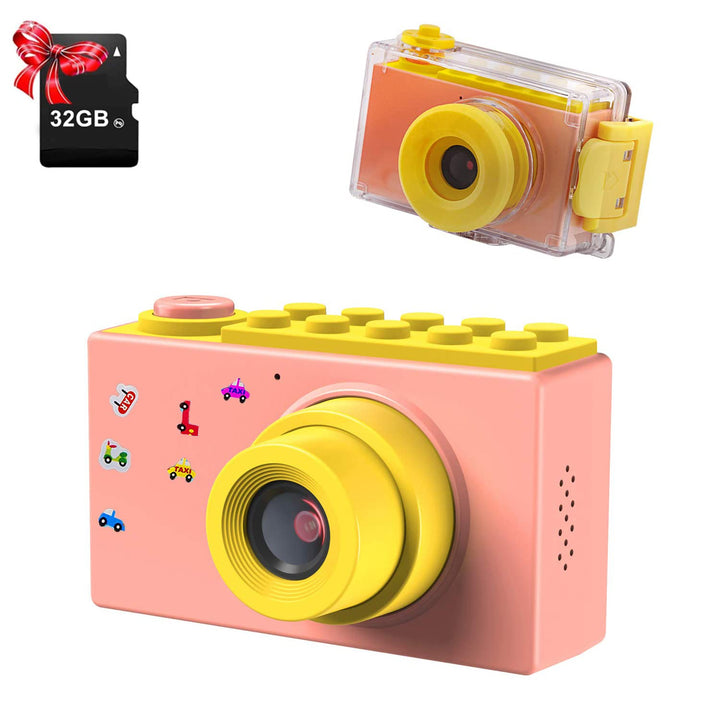ShinePick Wasserdichte Kamera für Kinder, Mini-Kamera mit TF-Karte/Digitalzoom, 4 x / 8 MP, LCD-Disp