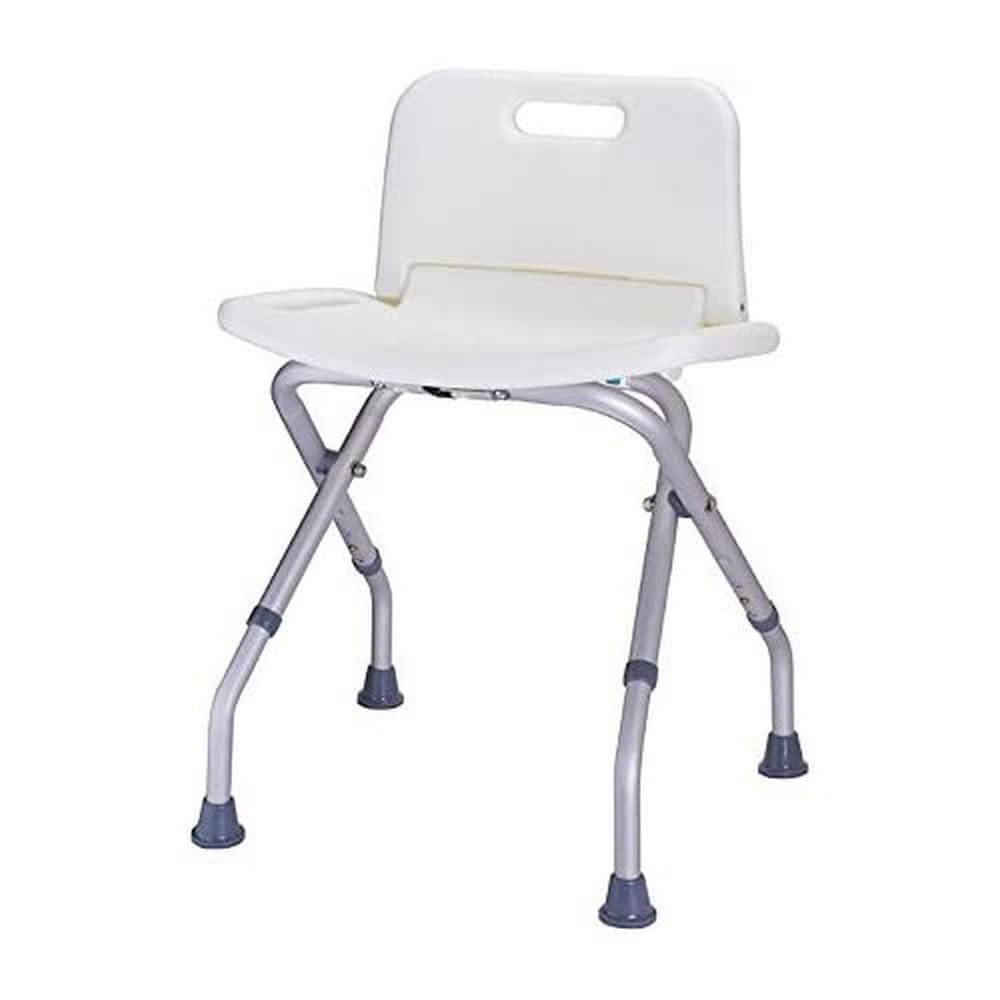 MSV 140702 MSV Duschsitz klappbar mit Rückenlehne höhenverstellbar, 45 x 31 x 68.5 cm