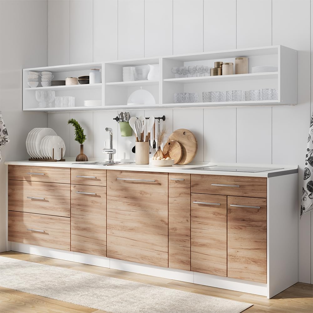 Vicco Apothekerschrank Fame-Line, Goldkraft Eiche/Weiss, 20 cm | AP Eiche, zur Kombination mit weite