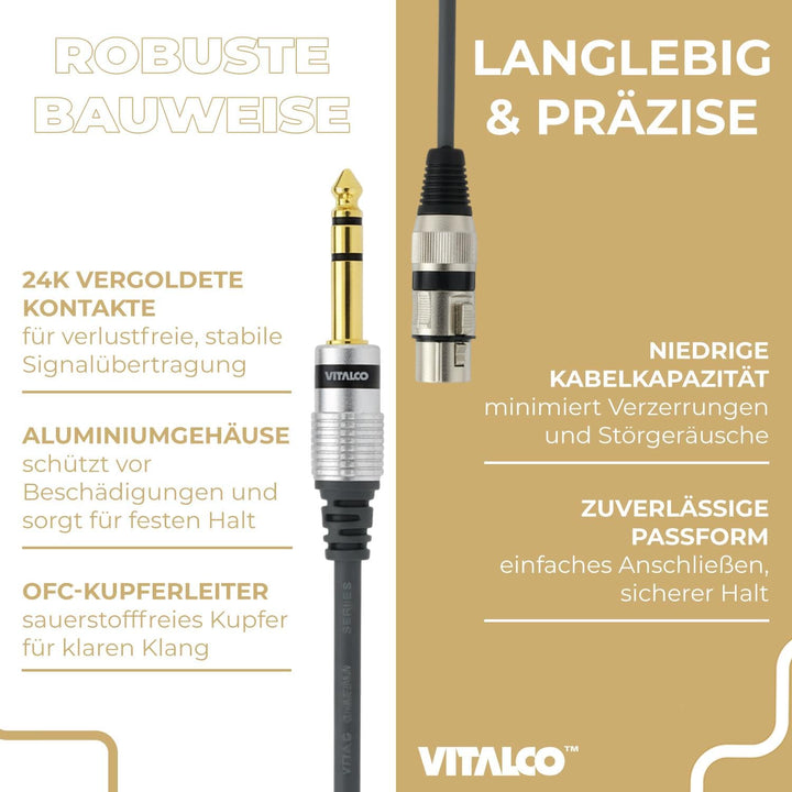 XLR Stecker auf XLR Buchse 15cm Kabel Mikrofon Adpter 3 Polig Männlich auf Weiblich XLR Female 1x XL