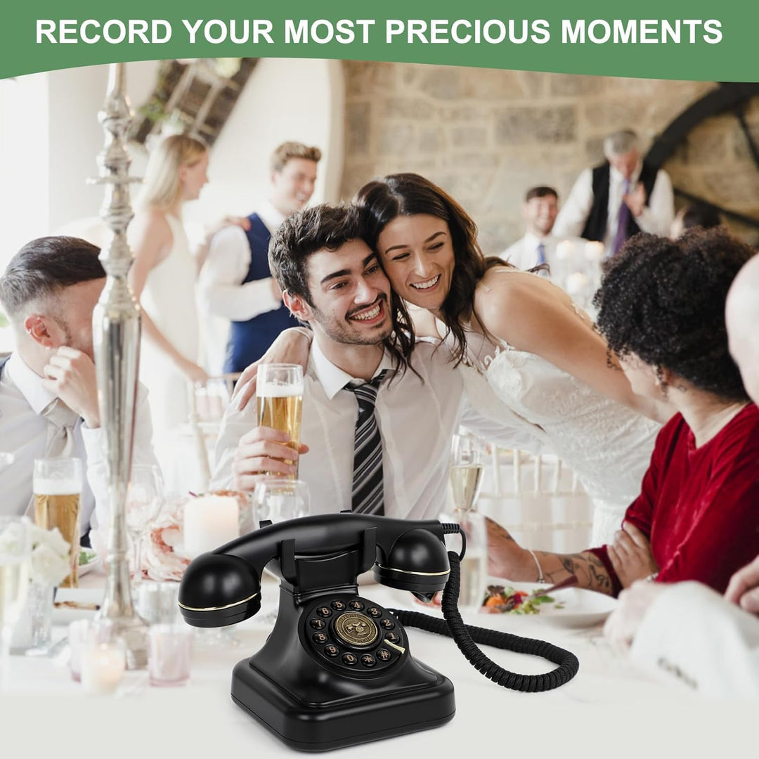 RDYMONKEY Audio-Gästebuch Hochzeit, Retro-Telefon für persönliche Sprachnachrichten, Gästebuch Alter