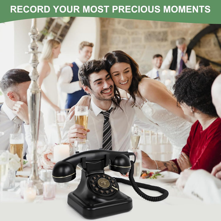 RDYMONKEY Audio-Gästebuch Hochzeit, Retro-Telefon für persönliche Sprachnachrichten, Gästebuch Alter