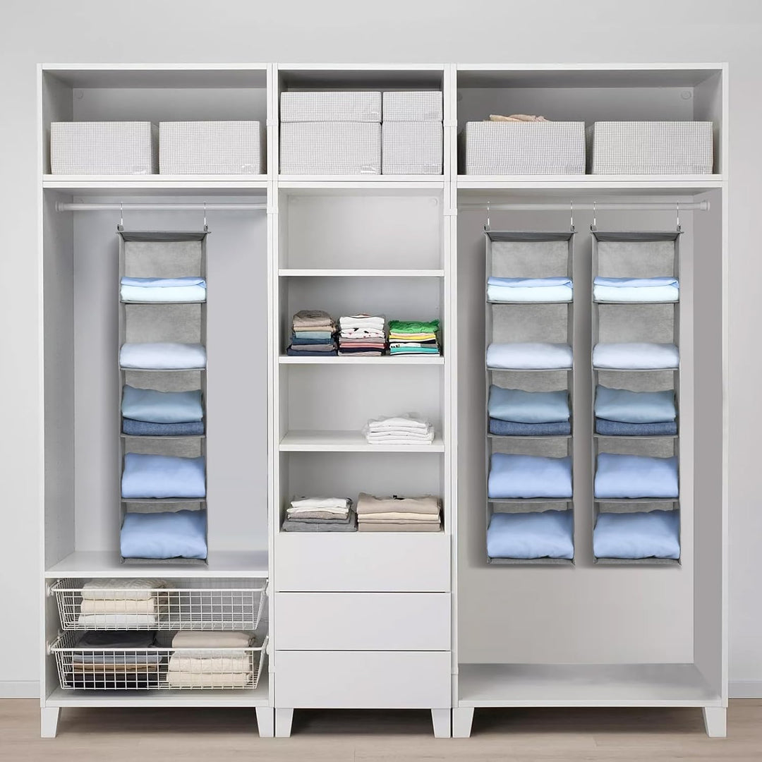 AiQInu Hängeregal Kleiderschrank,Hängeaufbewahrung Schrank Organizer mit 5 Fächern,Faltbar Platzspar