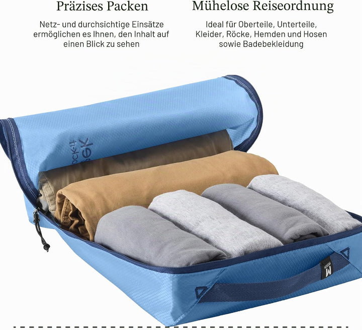 Eagle Creek Pack-It Starter Set I Garment Folder L & 2 Packwürfel S+M I Knitterfrei & Kofferorganisa