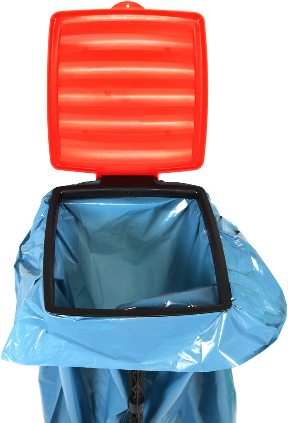 com-four® 6X Müllsackständer mit Deckel - in 3 möglichen Höhen aufbaubar - optimal für Heim, Garten,
