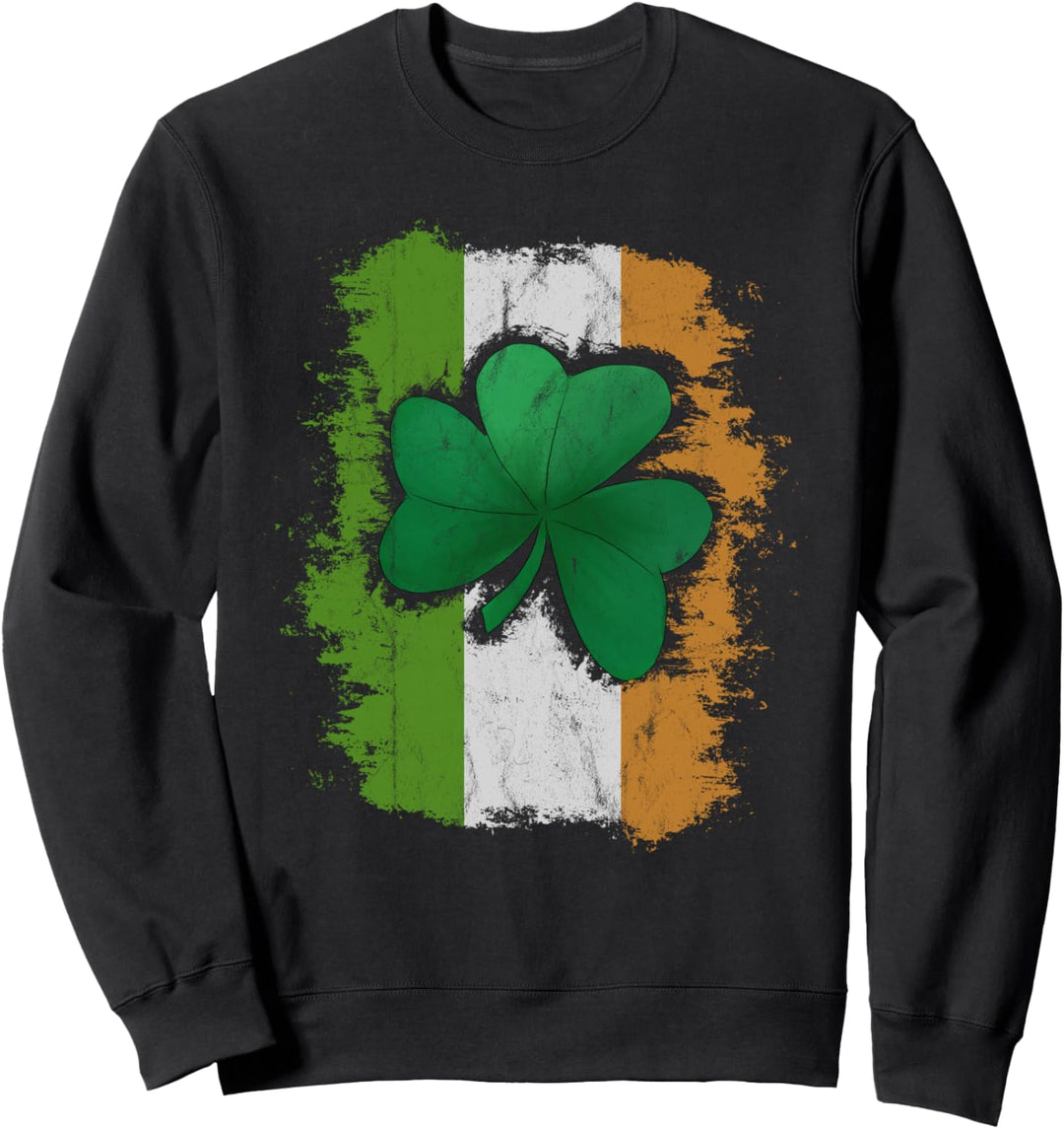Lässige Retro Irische Flagge &amp; Kleeblatt | St Patricks Sweatshirt