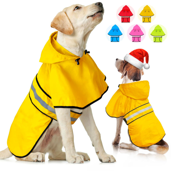 Weesiber Regenmantel Hund – Reflektierender hunderegenmantel wasserdicht verstellbare Regenjacken fü