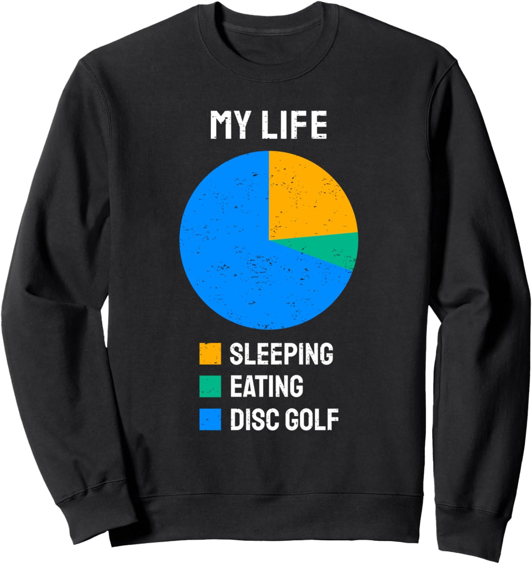 Lustiger Disc Golf Spieler Spruch I Essen Schlafen Disc Golf Sweatshirt
