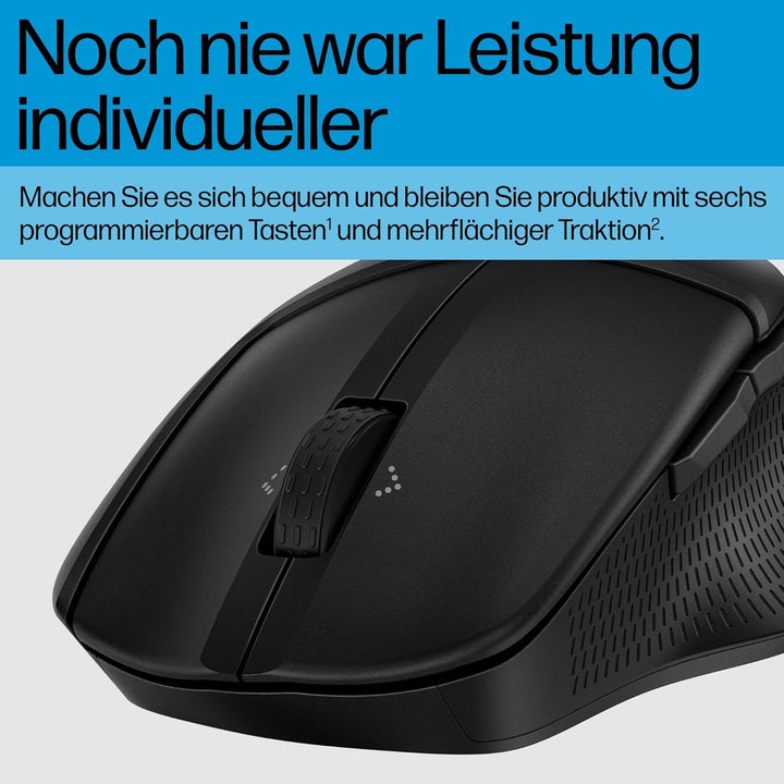 HP 480 Komfort-Maus, Bluetooth 5.3-Verbindung, optischer Sensor mit 4000 DPI, 6 programmierbare Tast