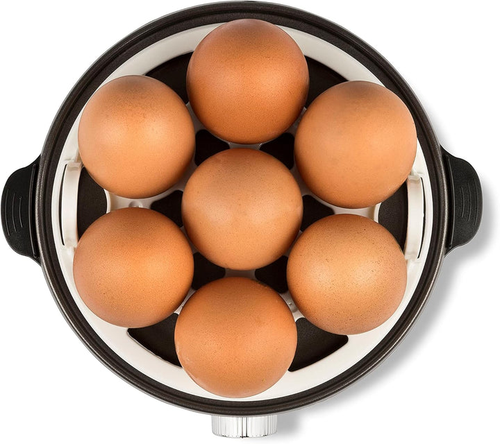 Girmi CU25 Dampfkocher für bis zu 7 Eier, 360 W, Gehäuse aus Edelstahl, Zubehör für Spiegeleier und
