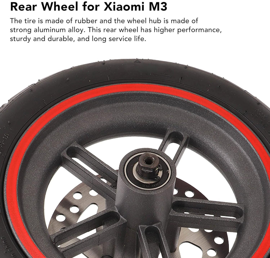 Elektroroller Hinterrad Reifen mit 120mm Scheibenbremse für Xiaomi PRO/PRO 2/M3, Rutschfest E-Scoote
