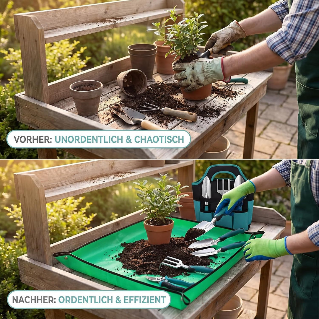 7 Stück Gartenwerkzeug Set, Gartengeräte Edelstahl mit Tasche | Edelstahl Rostfrei Ergonomische Grif
