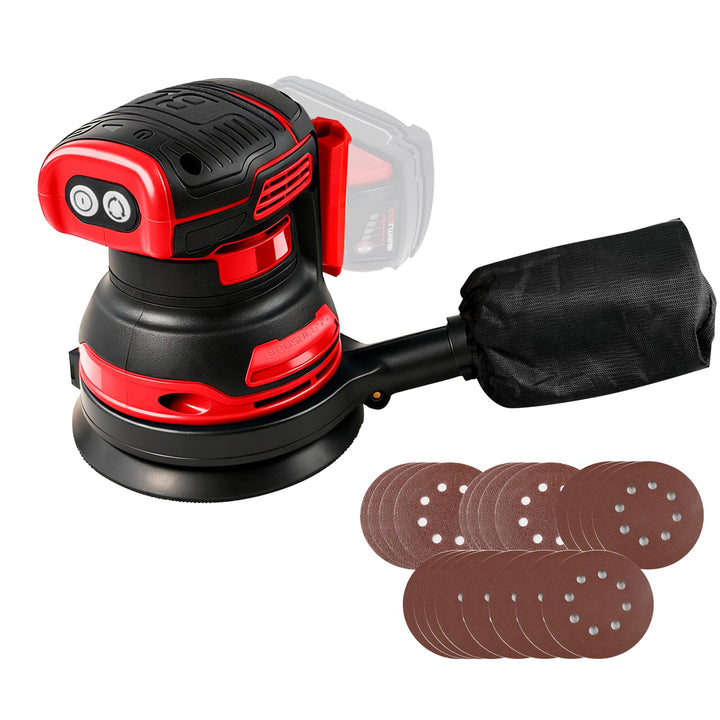 Akku-Exzenterschleifer kompatibel mit Milwaukee M18 18V Akku, 125mm Schleifteller, 11000 U/min Bürst