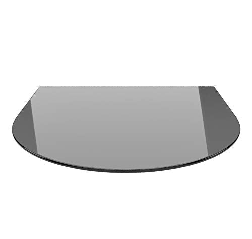 Rundbogen 120x140cm Glas schwarz - XXL Funkenschutzplatte Kaminbodenplatte Glasplatte f. Kaminofen O