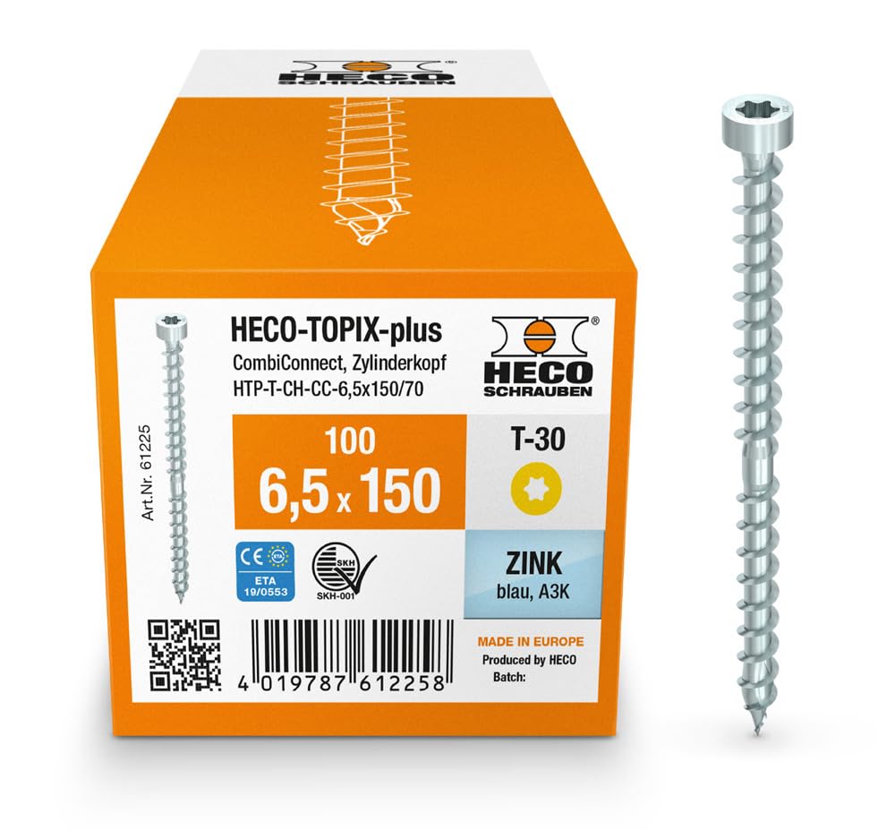 Heco 61225 TOPIX-Plus CombiConnect 6,5, verzinkt, 6.5x150, 6.5x150