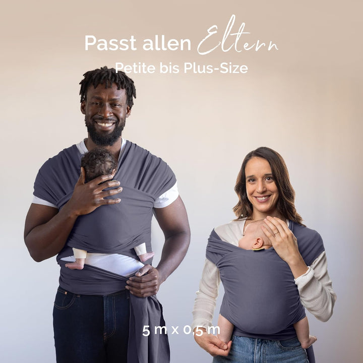 Boba Babytragetuch ab Geburt bis 15 kg - Kuschelweiches & Stützendes Baumwollfrottee, Tragetuch Baby