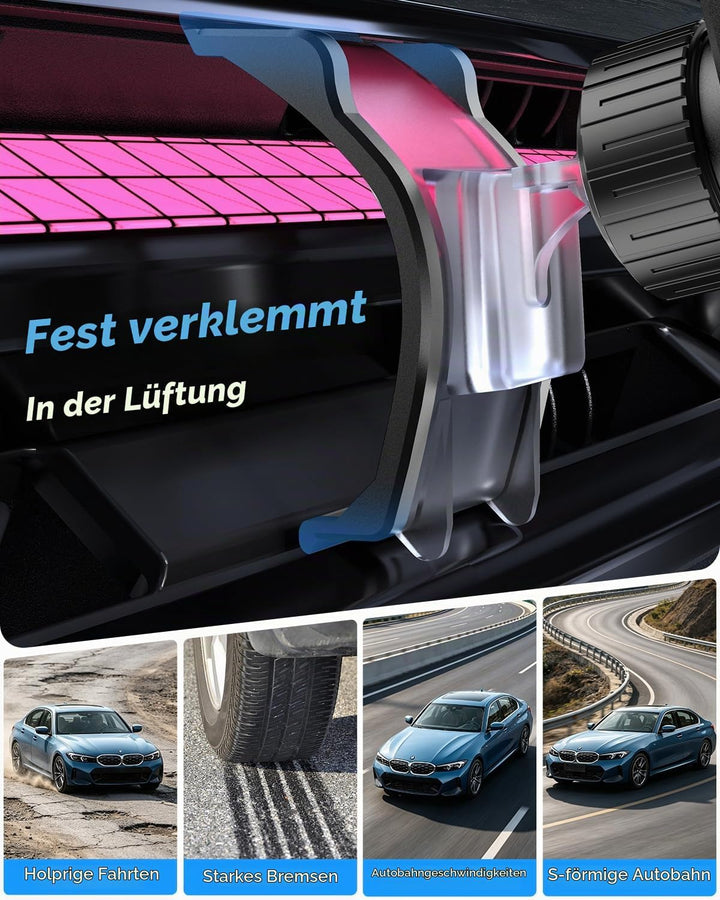 CloudValley Auto Telefonhalter für Lüftung, kompatibel mit 2020-2025 BMW 3er G20, 2022 X3 G01, 2019-