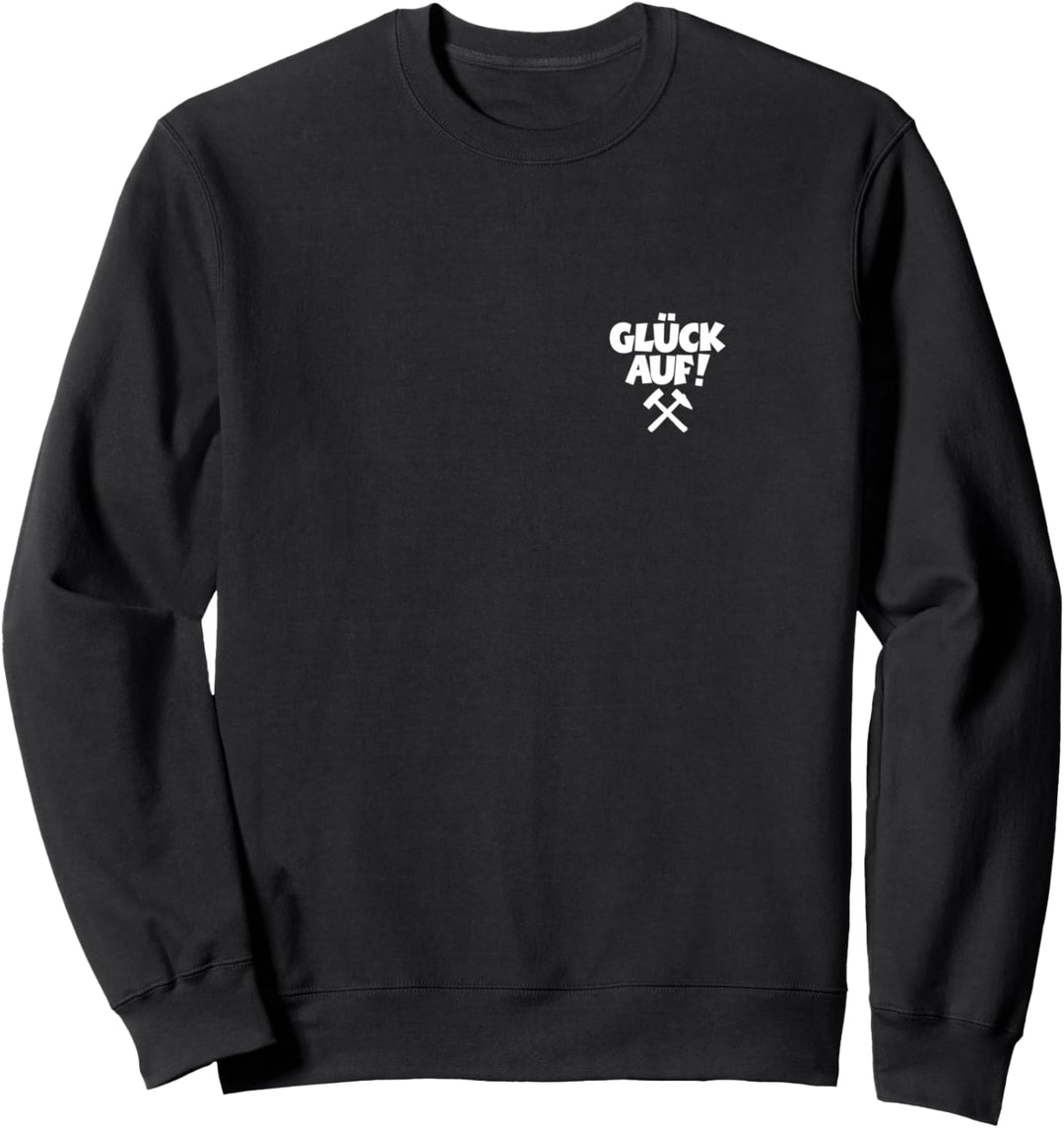 Glück Auf (Weiss/Links) Schlägel und Eisen Erzgebirge Sweatshirt