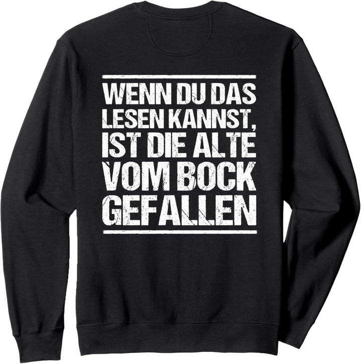 Motorrad Biker Lustiger Spruch Frau runtergefallen Beziehung Sweatshirt