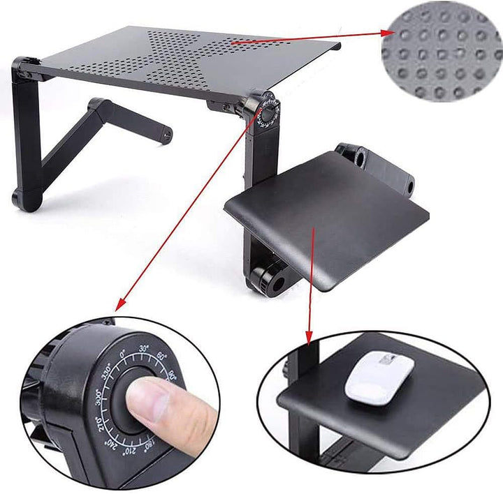 Laptoptisch für Bett Computertisch Notebooktisch Lapdesk,Folding Betttisch 360 Grad Verstellbarer Wi