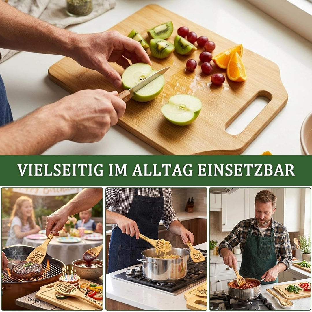 Geschenk 50. Geburtstag Männer - Geschenke zum 50 Geburtstag Mann, Graviertes Bambus Schneidebrett S