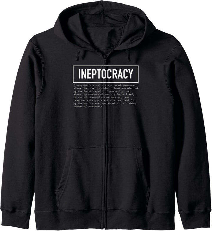 Funny Political Saying Ineptocracy Definition Design White Kapuzenjacke