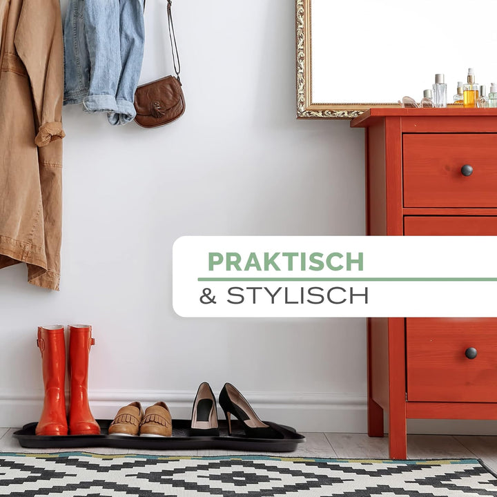 Entrando Schuhabtropfschale 74x37 cm 1 Stück – Tropfschale für nasse Schuhe, Flur & Wohnung – rutsch