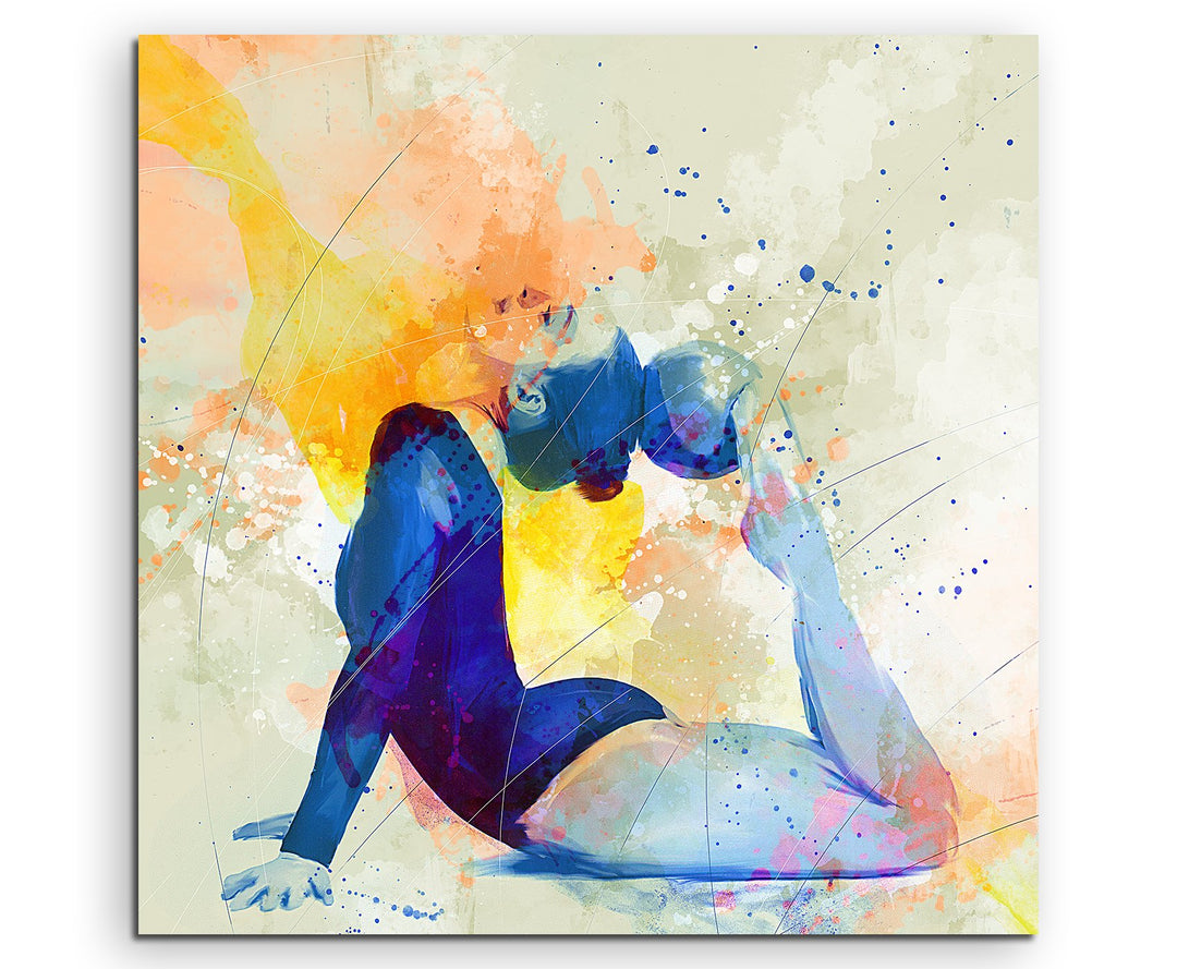 Turnen XIII 60x60cm Wandbild SPORTBILD Aquarell Art tolle Farben von Paul Sinus