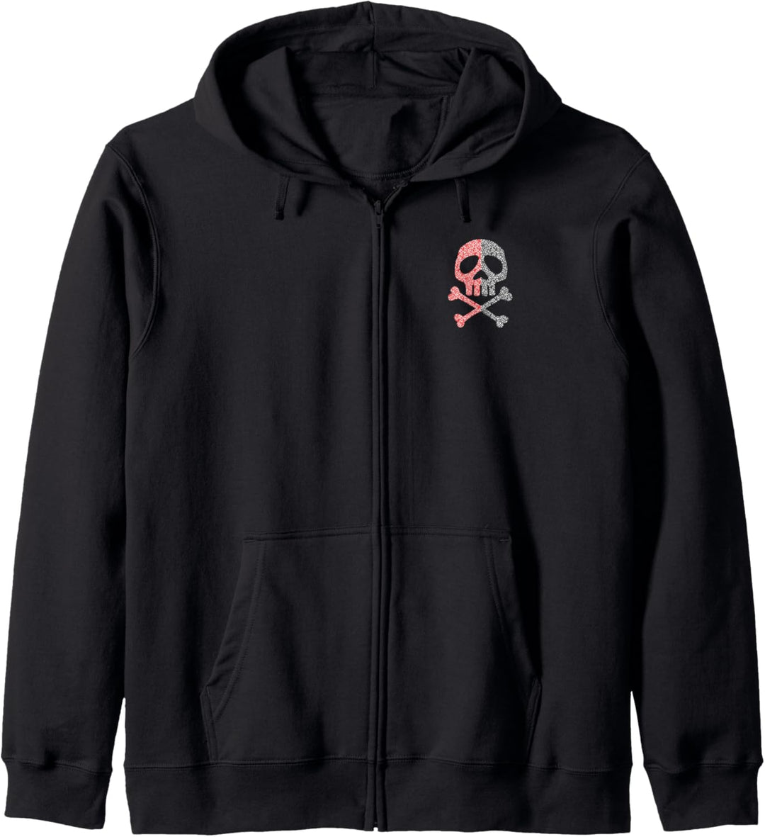 Totenschädel, Anarchie, Schwarz Rot, Pirat, Rebel, Punk Kapuzenjacke