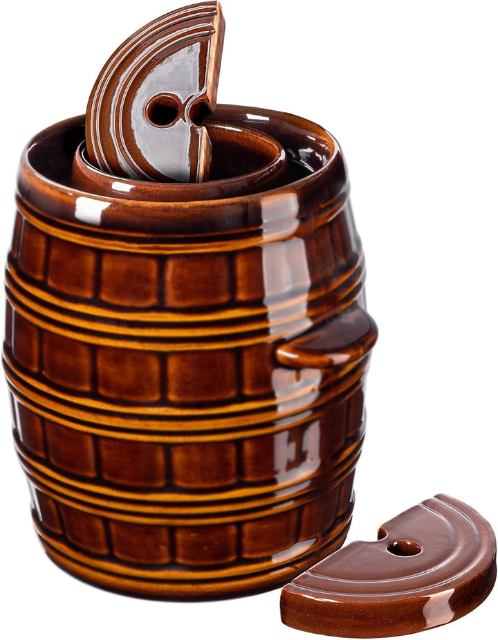 KADAX Beschwerungsstein, Fermentiergewicht aus Steingut 21cm, handgefertigtes Gewicht für Gärtopf, S