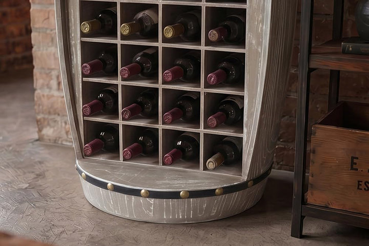 invicta INTERIOR riess-Ambiente.de Shabby Chic Weinregal Bodega 97cm Natur Pinie Weinfass für 24 Fla